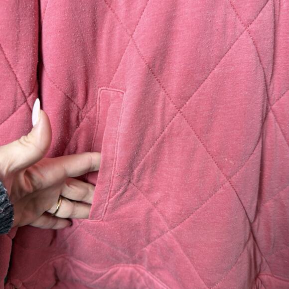 Maurices Coral/Pink Quilted Front Pockets Relaxed Fit 1/4 Zip Jacket Women’s XL - Picture 3 of 13